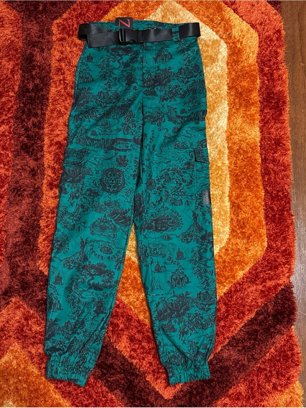 BlackMilk x The Legend of Zelda Hyrule Map Green Cargo Pants NWT Size 10